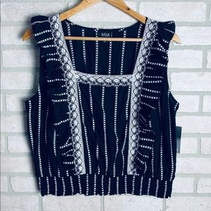 a.n.a Womens Square Neck Sleeveless Blouse